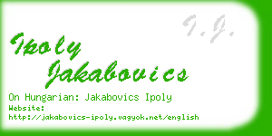 ipoly jakabovics business card